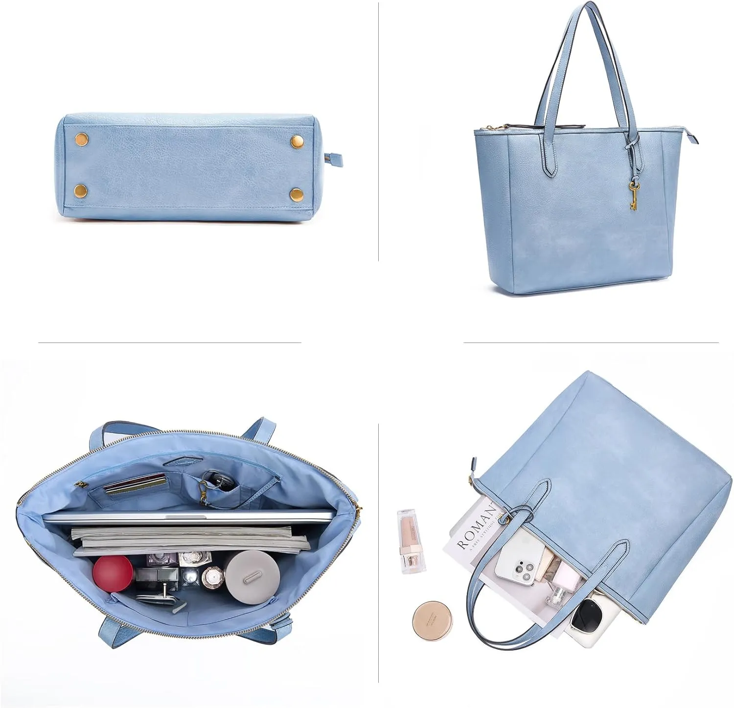 Women's Tote Bag Leather Handbag for Women 16L Large Capacity Travel Purses Ladies Shoulder Bags