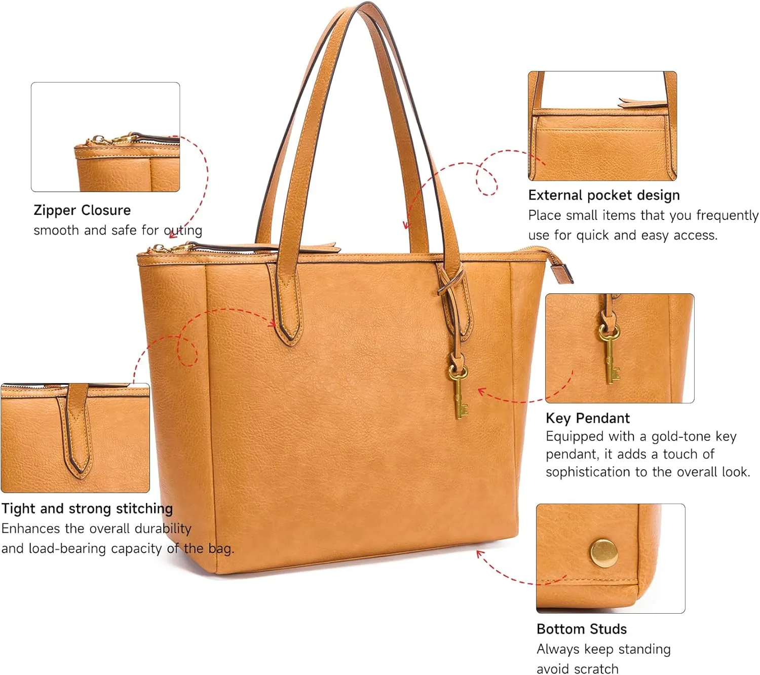 Women's Tote Bag Leather Handbag for Women 16L Large Capacity Travel Purses Ladies Shoulder Bags