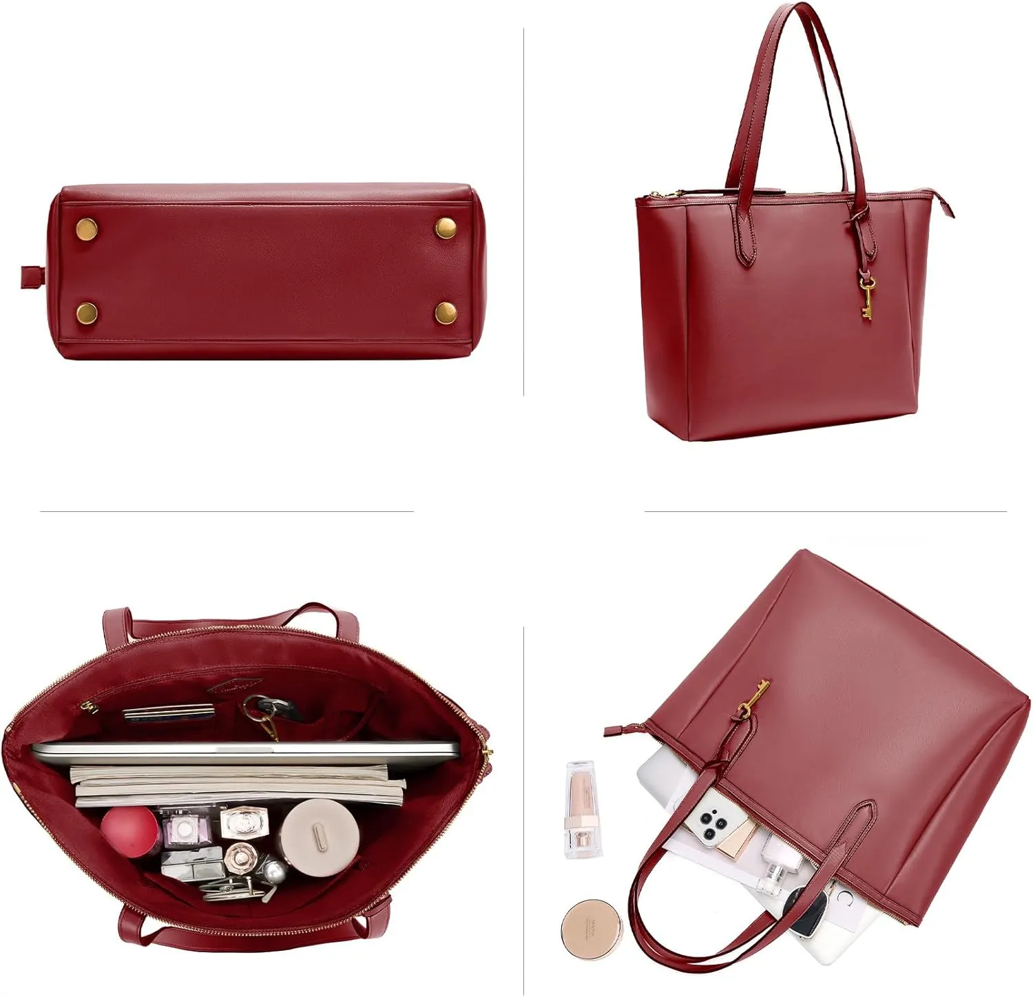 Women's Tote Bag Leather Handbag for Women 16L Large Capacity Travel Purses Ladies Shoulder Bags