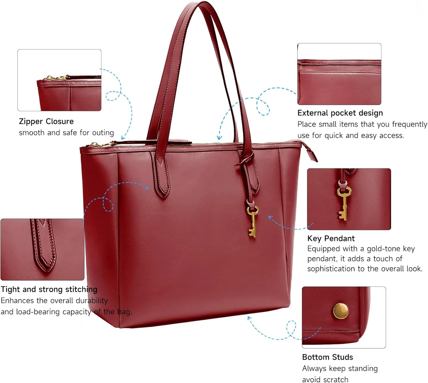 Women's Tote Bag Leather Handbag for Women 16L Large Capacity Travel Purses Ladies Shoulder Bags