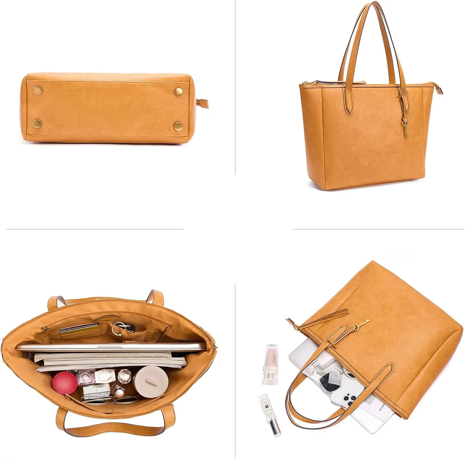 Women's Tote Bag Leather Handbag for Women 16L Large Capacity Travel Purses Ladies Shoulder Bags