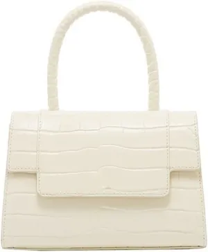 Women's Tote Handbags Bag Shoulder Messenger Bag Retro Handbag Commuter Small Square Bag Original Leather Pattern(Coconut White)