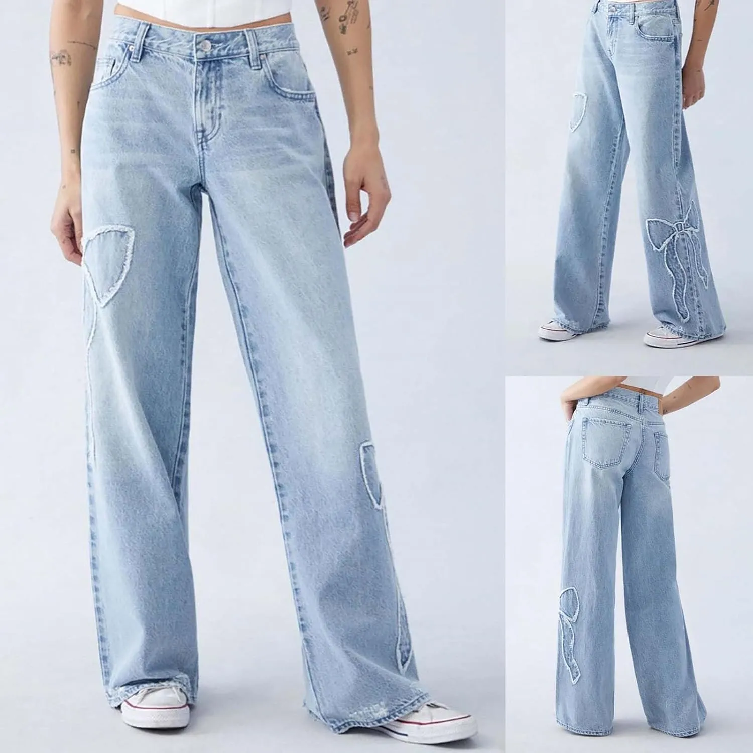 Women's Wedgie Straight Jeans Slim Embroidered Jeans Cropped Denim Pants Jeans Women Tall Womens Womens Jeans High