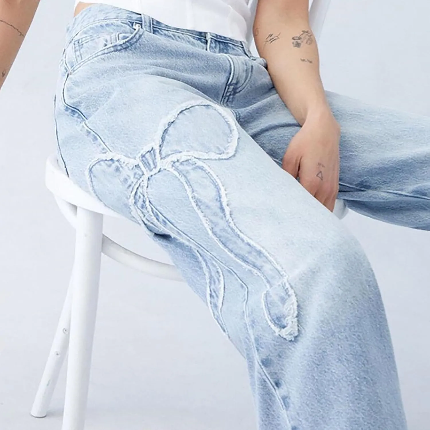 Women's Wedgie Straight Jeans Slim Embroidered Jeans Cropped Denim Pants Jeans Women Tall Womens Womens Jeans High