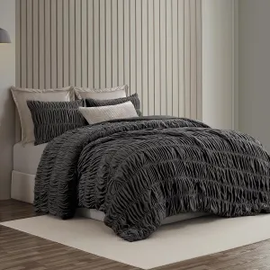 Wonderful Luxury Ruched Velvet Quilt Set Queen Size Dark Brown Handcrafted Boho Lightweight Comforter Bedding Pleated Shabby Chic Coverlet Crinkle Striped Bedspread Reversible, Fluffy Blanket Set Gift