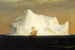 WONDERFULITEMS Canvas The Iceberg Ocean Boat Sailboat 1891 Painting By Frederic Edwin Church 20" x 30" image size art repro on canvas rolled up
