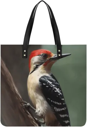 Woodpecker Leather Handbags Crossbody Bags for Women Trendy Vegan Purses Shoulder Handbags with Wide Shoulder Strap And Zipper