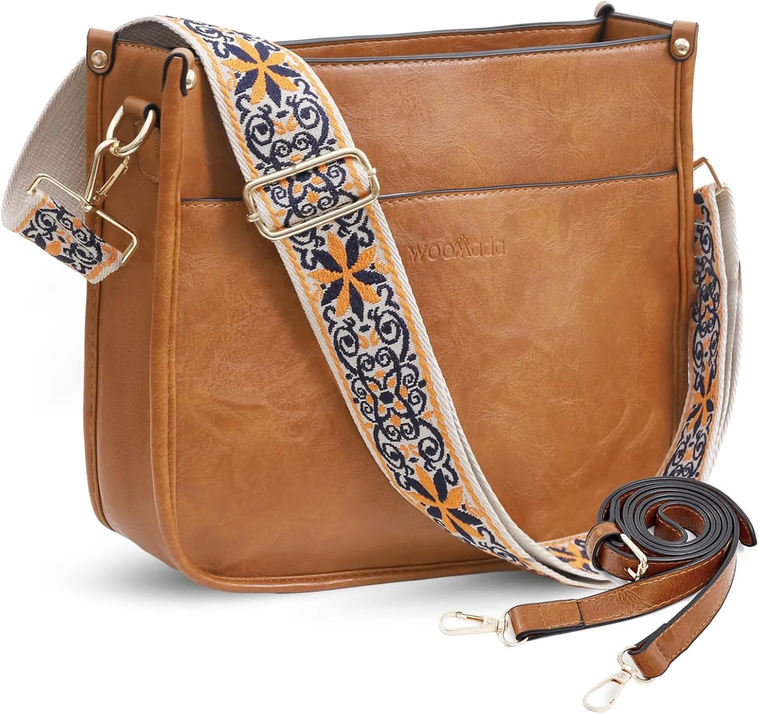 WOOMADA Hobo Handbag for Women Vegan Leather Crossbody Bags Trendy Shoulder Bag with 2 Adjustable Strap