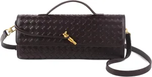 Woven Handbag for Women Evening Bag, Woven Leather Shoulder Handbag Clutch Purse Casual Tote Bags