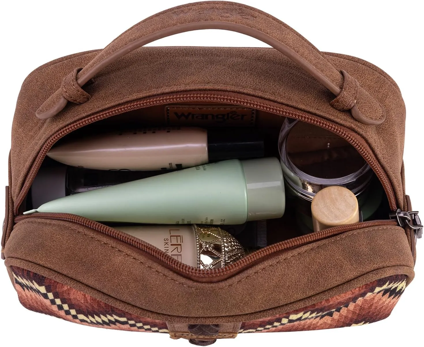 Wrangler Makeup Pouch Bag Mini Western Toiletry Purse Cosmetic Organizer Paisley Travel Pouch for Women