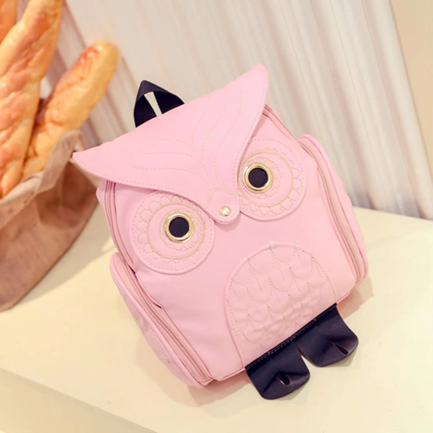 WYSBAOSHU Fashion Owl Backpack Women Pu Leather Mini Bag