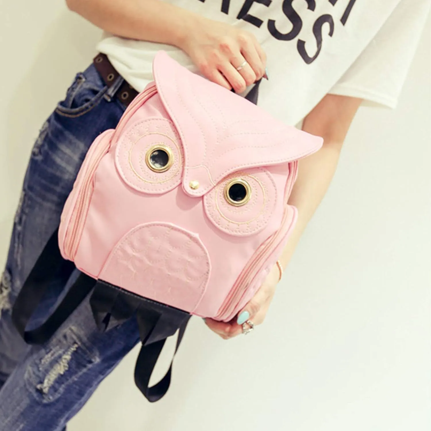 WYSBAOSHU Fashion Owl Backpack Women Pu Leather Mini Bag