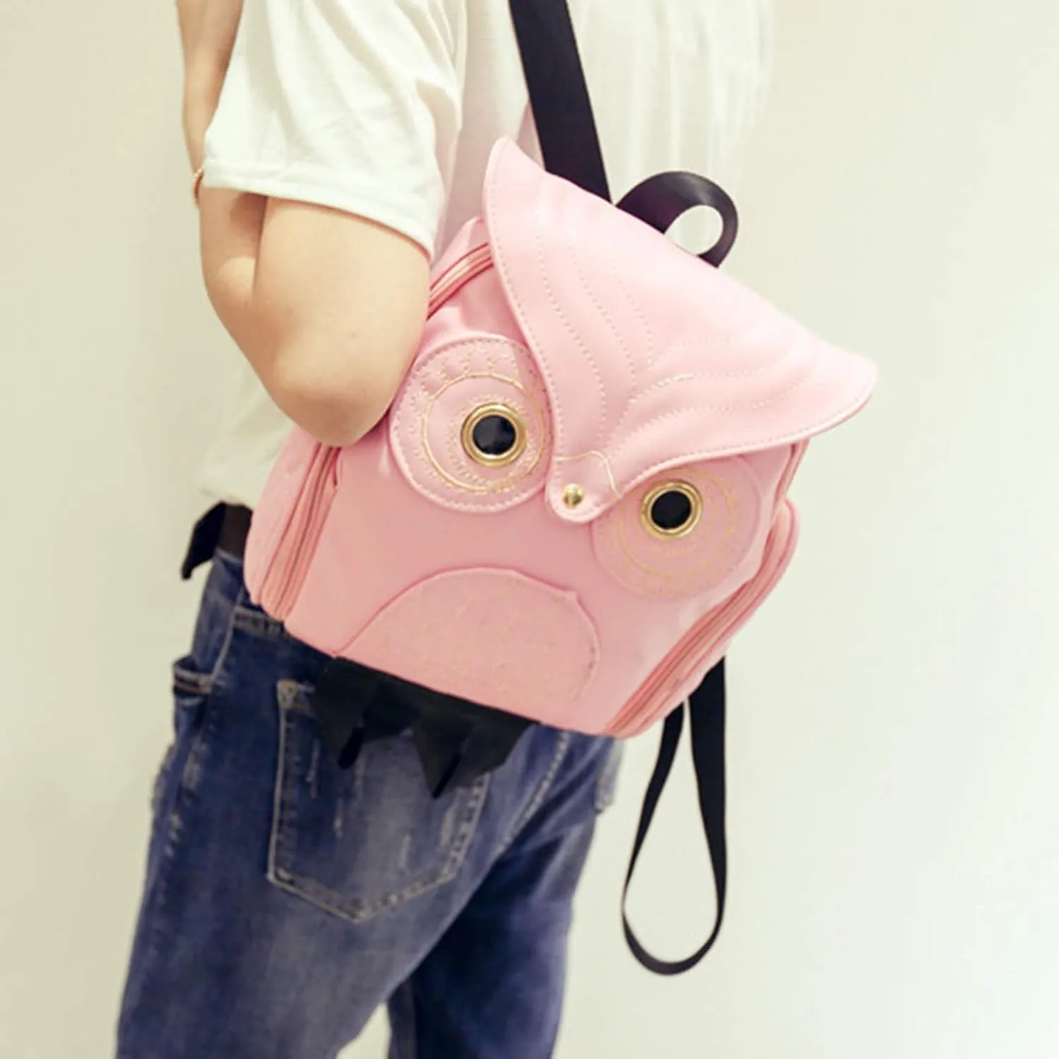 WYSBAOSHU Fashion Owl Backpack Women Pu Leather Mini Bag