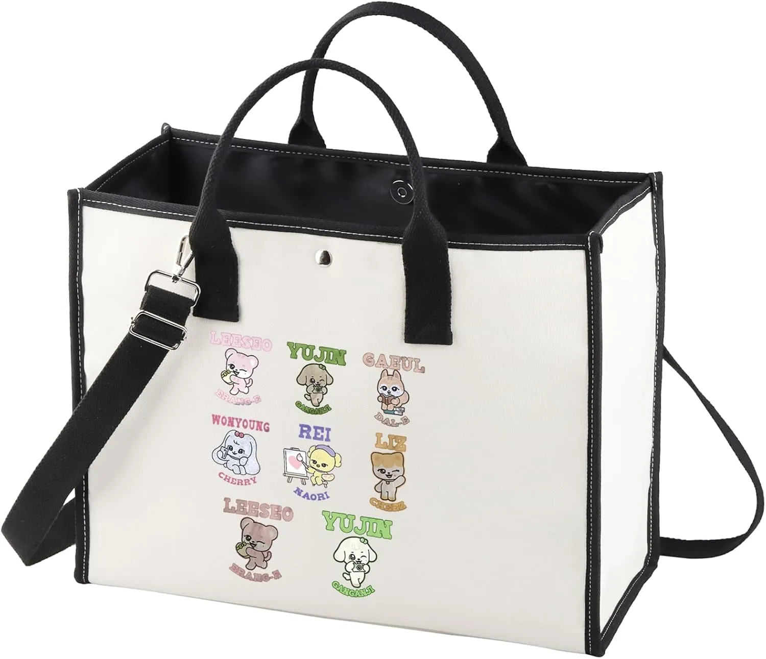 WZMPA Kpop IVE Member Tote Bag Korean Group Fans Gift Gaeul & Yujin & Rei & Wonyoung & Liz & Leeseo Shoulder Bag IVE Merch