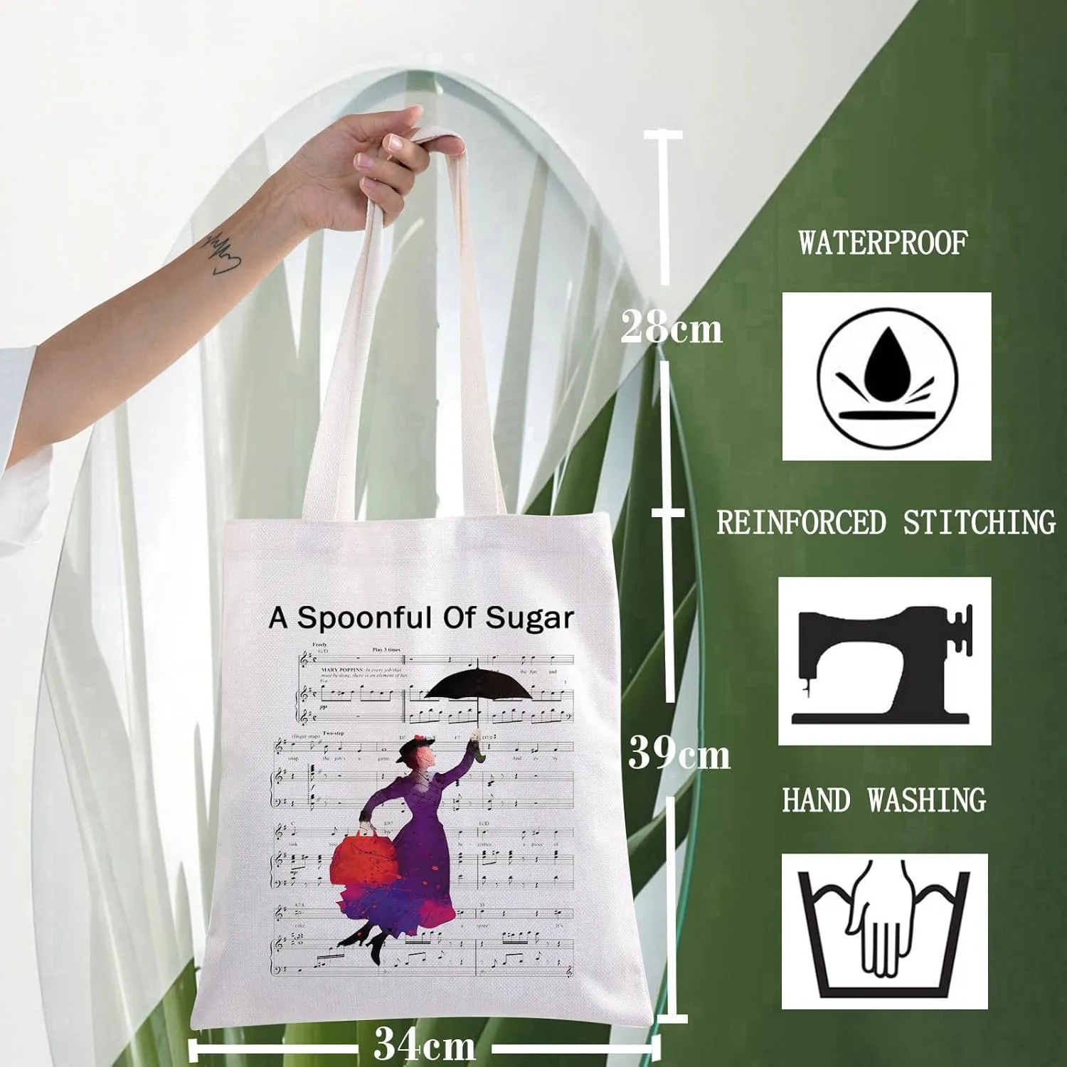 WZMPA Musical Tote Bag Musical Gift Theater Drama Shoulder Bag Theater Merchandise