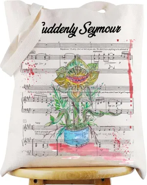 WZMPA Musical Tote Bag Seymour＆Audrey Fans Gift Suddenly Seymour Reusable Grocery Bag