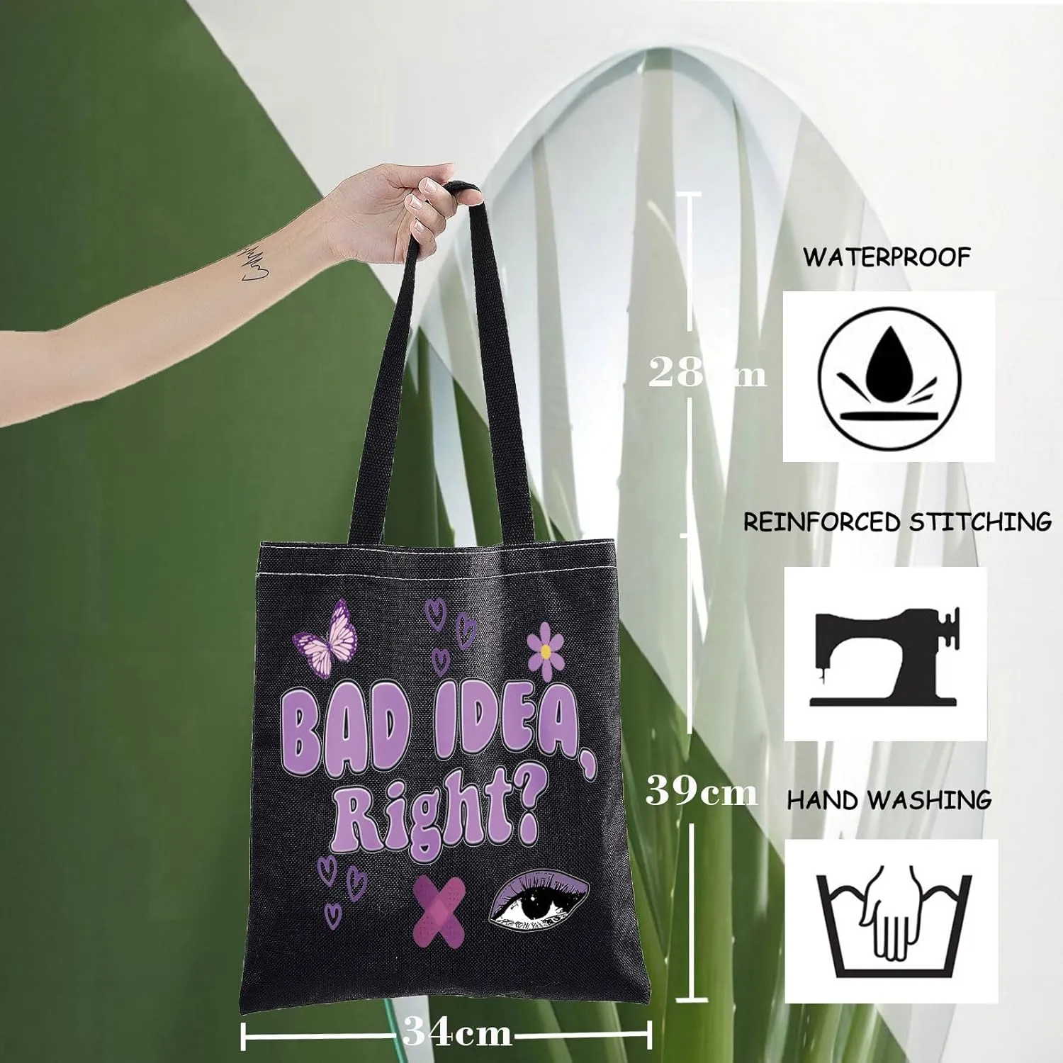 WZMPA Musical Tote Bag Singer Lyric Fans Gift Singer Album Shoulder Bag Singer Musical Merchandise