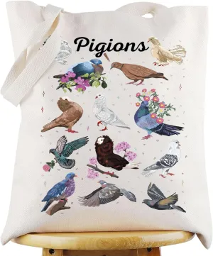 WZMPA Pigeon Tote Bag Pigeon Lover Gift Pigeon Species Reusable Grocery Bag Pigeon Merchandise