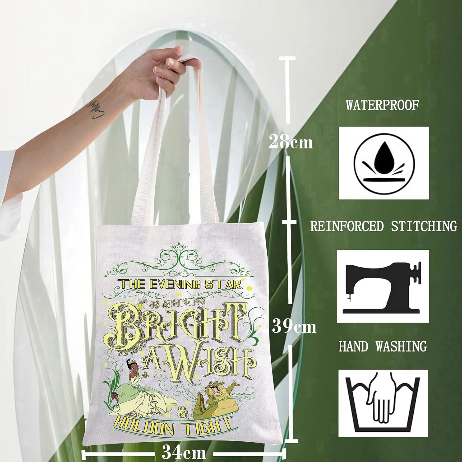 WZMPA Princess Tote Bag Louis Alligator Fans Gift Evening Star Is Shining Bright So Make A Wish Princess Shoulder Bag