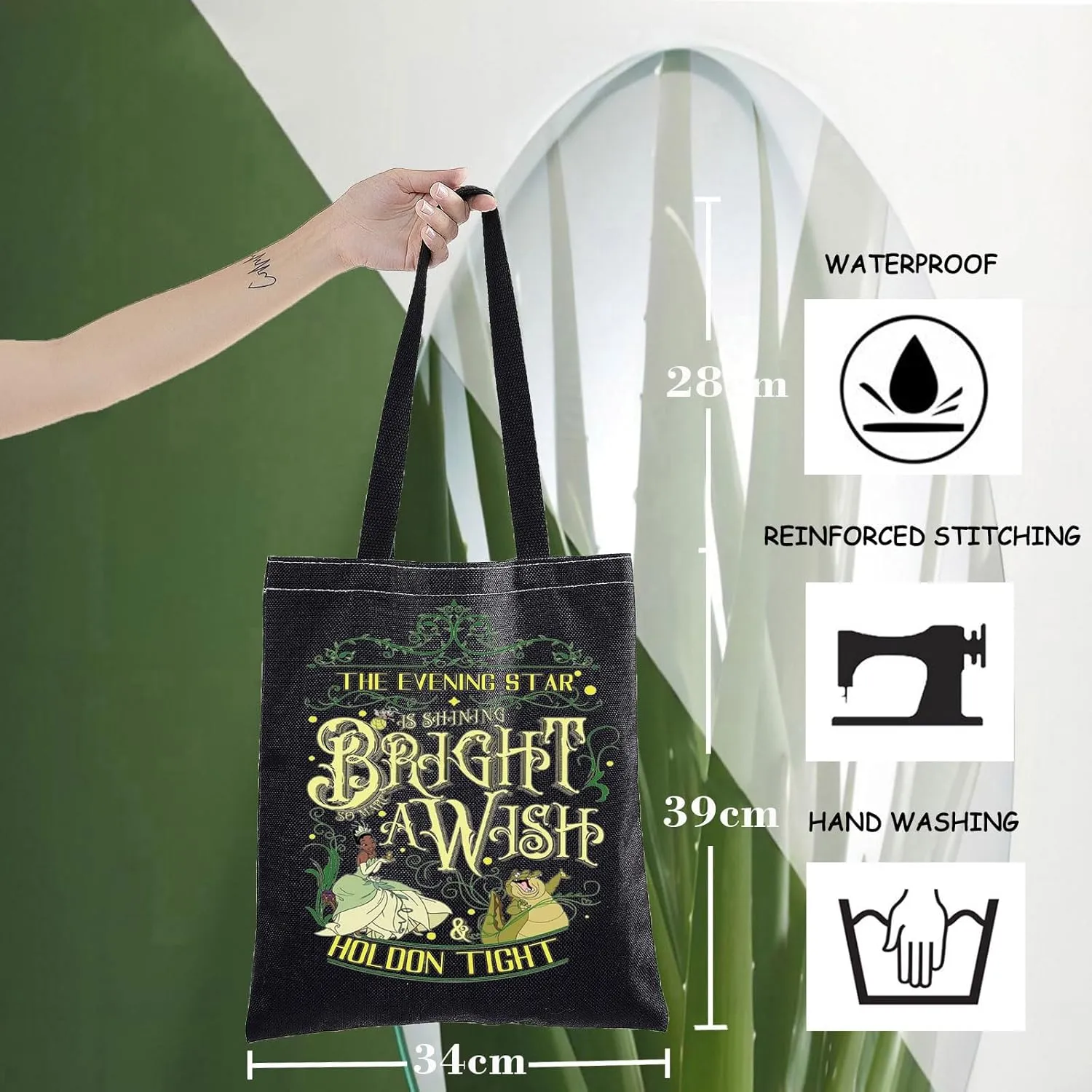 WZMPA Princess Tote Bag Louis Alligator Fans Gift Evening Star Is Shining Bright So Make A Wish Princess Shoulder Bag