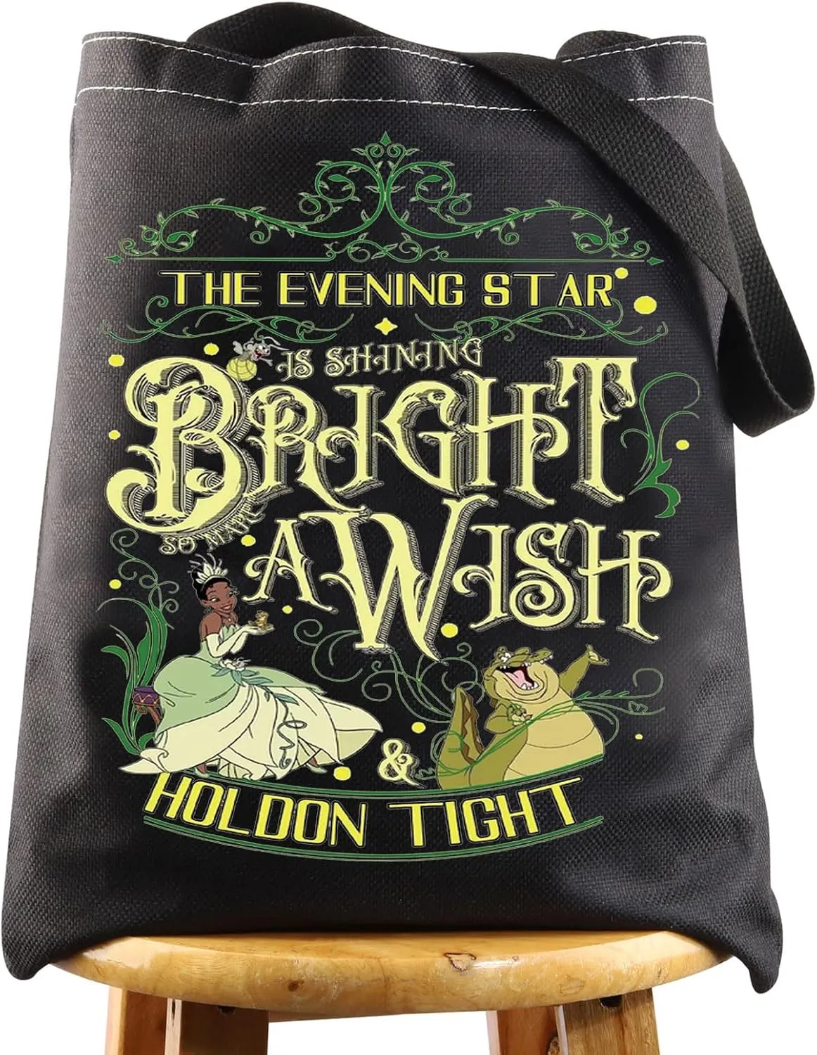 WZMPA Princess Tote Bag Louis Alligator Fans Gift Evening Star Is Shining Bright So Make A Wish Princess Shoulder Bag