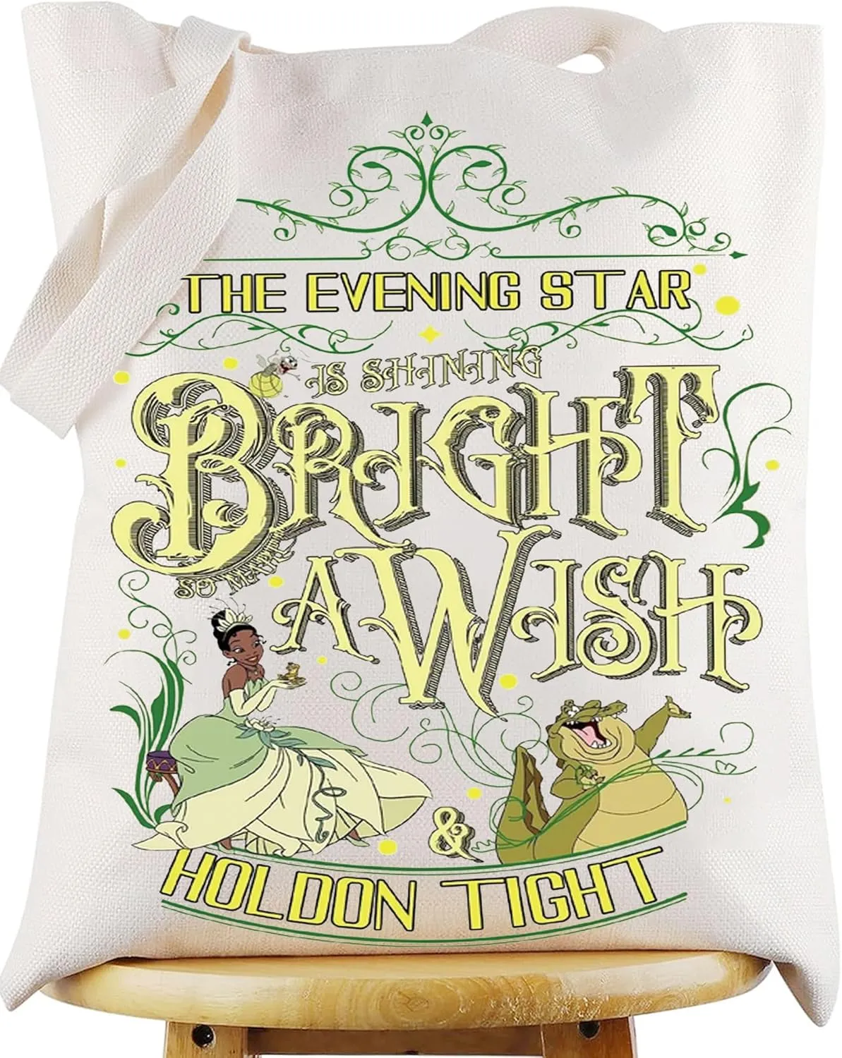 WZMPA Princess Tote Bag Louis Alligator Fans Gift Evening Star Is Shining Bright So Make A Wish Princess Shoulder Bag