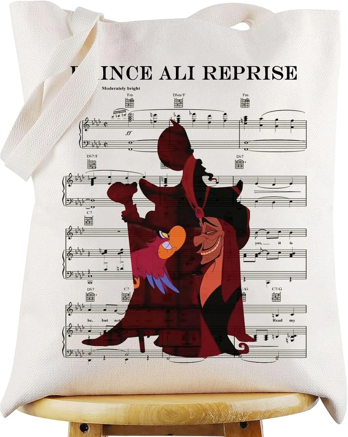 WZMPA villain Jafar Tote Bag Jafar & Iago Inspired Gift Prince Ali Reprise Jafar Reusable Grocery Bag Jafar Merchandise