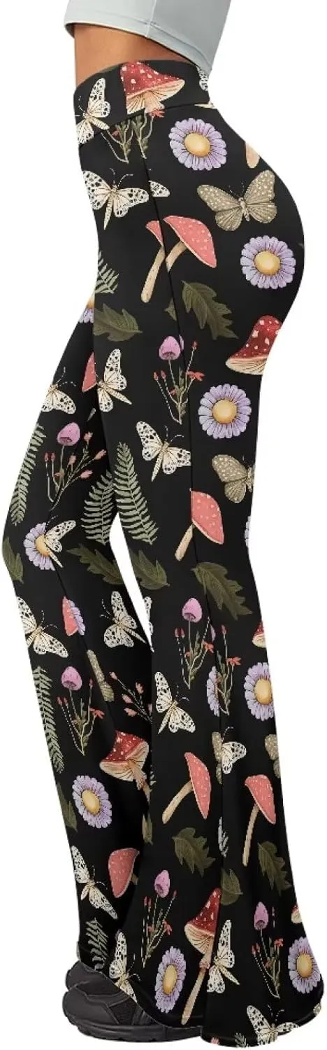 Xhuibop Flare Yoga Pants for Women Tummy Control High Waisted Flared Trousers
