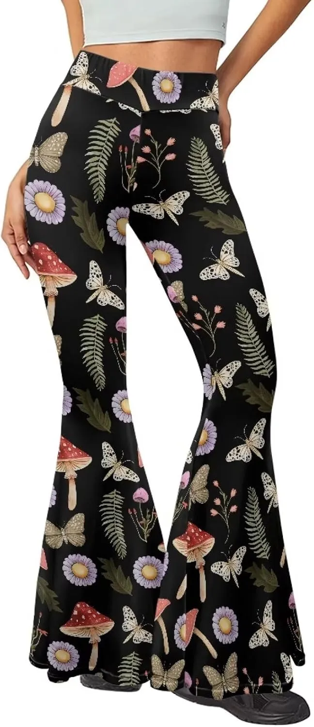 Xhuibop Flare Yoga Pants for Women Tummy Control High Waisted Flared Trousers