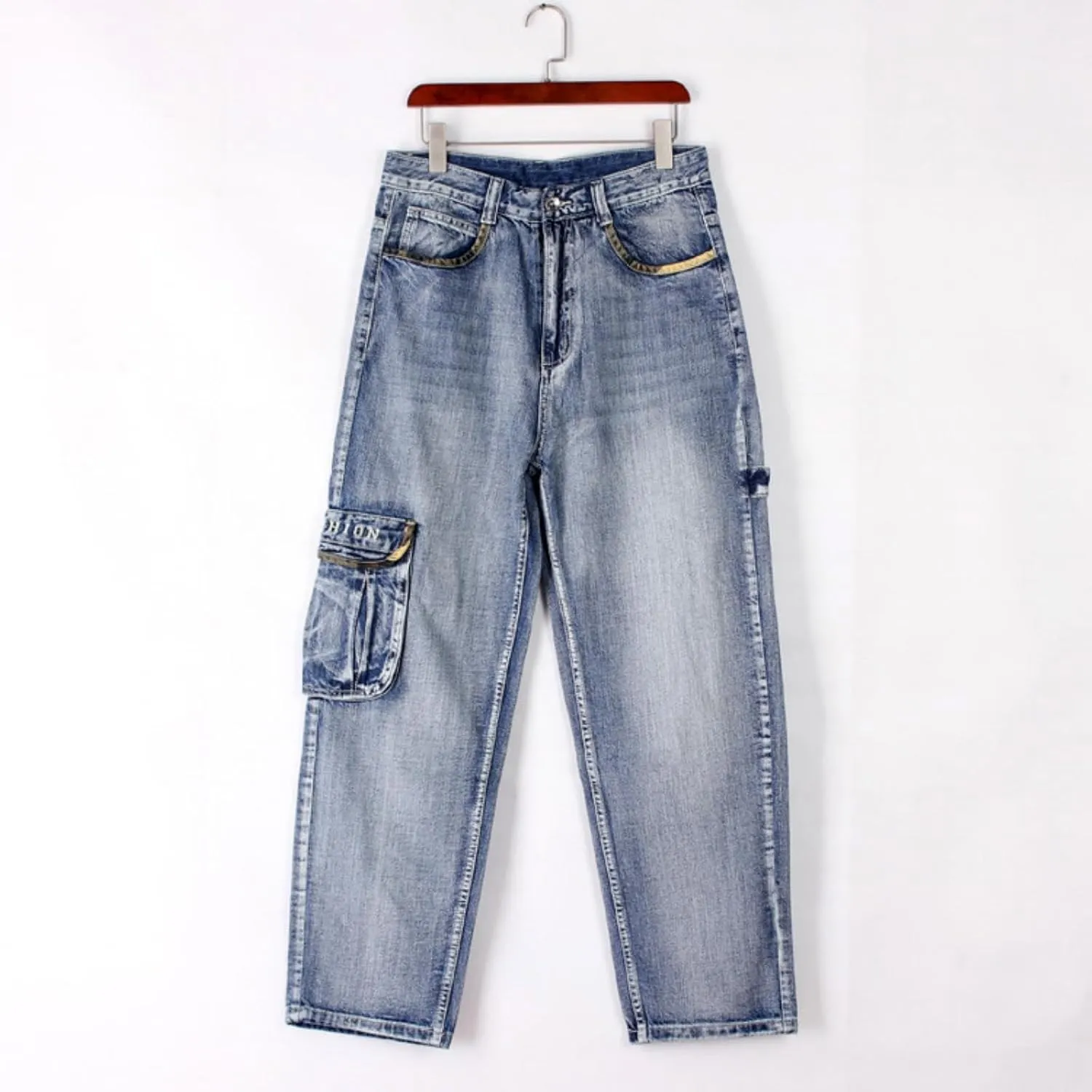 Y2k Baggy Jeans Skater Pants Men Loose Jeans Hip Hop Oversized Pants Relaxed Loose Fit Cargo Black Trousers