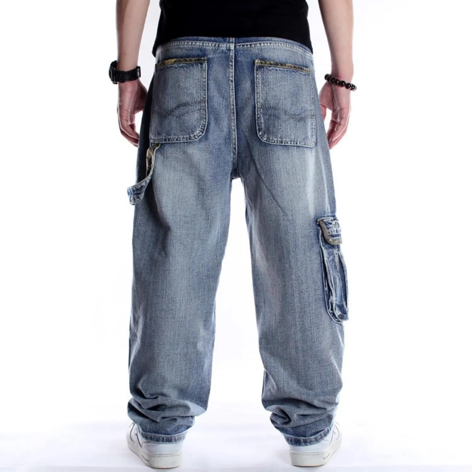 Y2k Baggy Jeans Skater Pants Men Loose Jeans Hip Hop Oversized Pants Relaxed Loose Fit Cargo Black Trousers