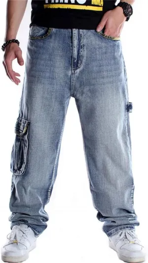 Y2k Baggy Jeans Skater Pants Men Loose Jeans Hip Hop Oversized Pants Relaxed Loose Fit Cargo Black Trousers