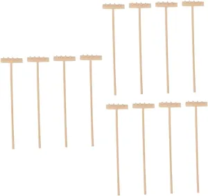 Yardwe 3sets Zen Garden Rake Mini Bamboo Sandbox Rake Zen Room Decor Desk Tool Set 4pcs*3