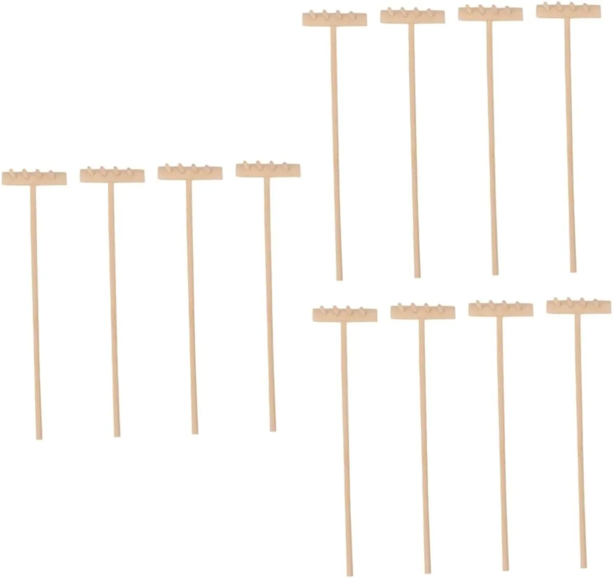 Yardwe 3sets Zen Garden Rake Mini Bamboo Sandbox Rake Zen Room Decor Desk Tool Set 4pcs*3