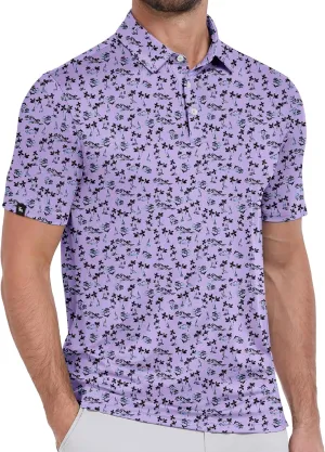 ZITY Mens Print Polo Shirts Short Sleeve Moisture Wicking Shirts for Men Golf Tennis Daily Casual Collared T-Shirt